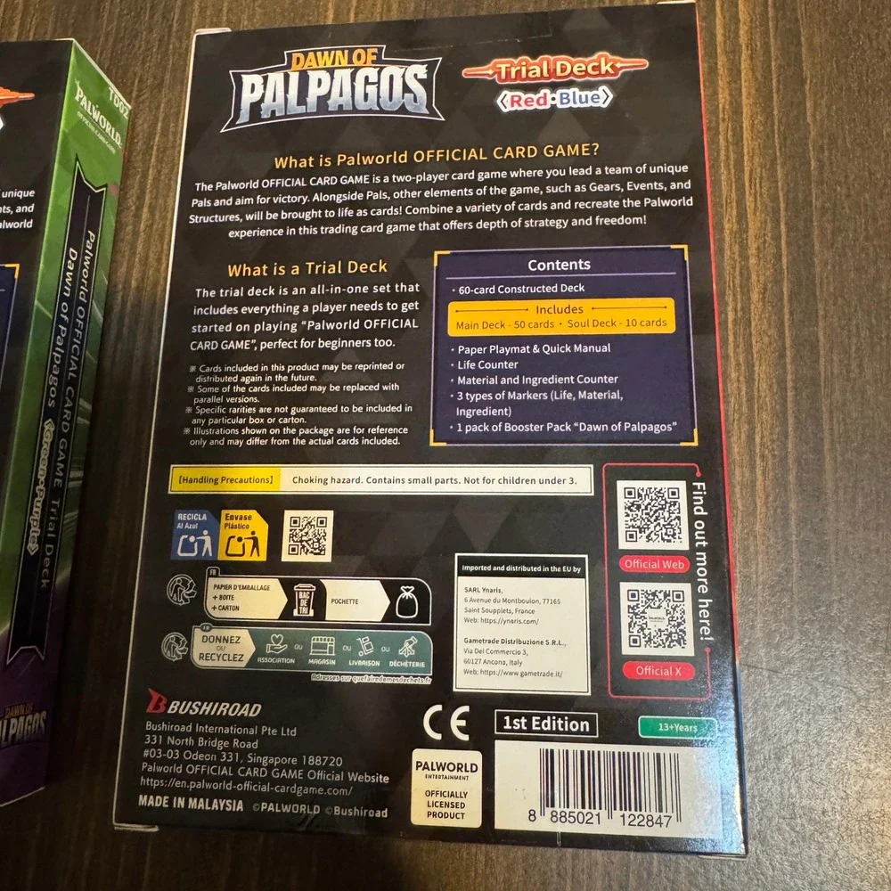 NIB Palworld TCG Dawn of Palpagos Trial Decks Red Blue Green Purple 1st Edition